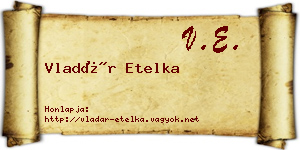 Vladár Etelka névjegykártya